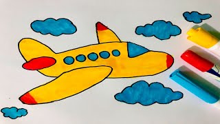 como dibujar y pintar un avion paso a paso facil y rapido paso a paso ✈✈