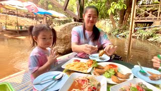 น้องไวลินเที่ยวร้านอาหารริมน้ำ | ส้มตำอร่อย | เล่นน้ำกัน