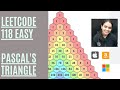 Pascal's Triangle LeetCode 118. Easy Code + Example + Explanation