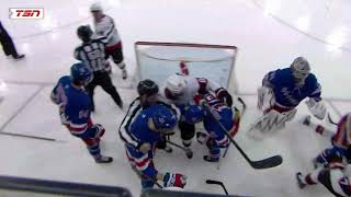 Scrum Ensues After Brady Tkachuk Bumps Into Igor Shesterkin