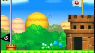 New Super Mario Bros DS Walkthrough Part 2 World 1-4 1-5 1-A 1-Castle - Nintendo D S