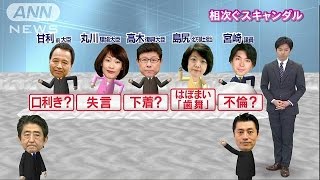 失言・疑惑・・・　“閣僚スキャンダル”続出で野党攻勢(16/02/10)