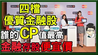 一檔金融股新寵兒跌入便宜價，值得各存100張?再生股子養股孫。便宜價、合理價、昂貴價分別是多少?哪一檔是績優股，報酬最高?