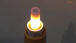 Недорогая светодиодная лампа с эффектом пламени Ecola артикул  B4TF10ELC LED Flame Lamp