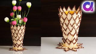 How to make flower vase with matchsticks | Flower vase diy | Artkala