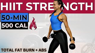 50-MIN INTENSE METABOLIC HIIT WORKOUT (total body weight loss, lean muscle, abs workout + stretch)