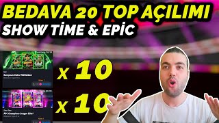 BEDAVA 20 PAKET AÇILIMI (2 SORU 2 TAHMİN) EPİC ve SHOW TİME TOP AÇILIMLARI (eFootball 2025 Mobile)