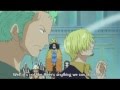 Nami beats up Luffy, Sanji and Zoro