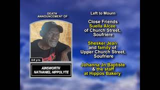 Ainsworth Nathaniel Hippolyte ~ Long Obituary