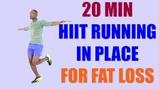 20 Minute HIIT Running in Place for Fat Loss/ Jogging at Home Workout 🔥 200 Calories 🔥