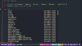 Vimscript Tutorial: List ( reverse the list )