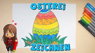 Buntes Osterei einfach malen für Kinder | ab 6 Jahren | Malen mit Evi | deutsch