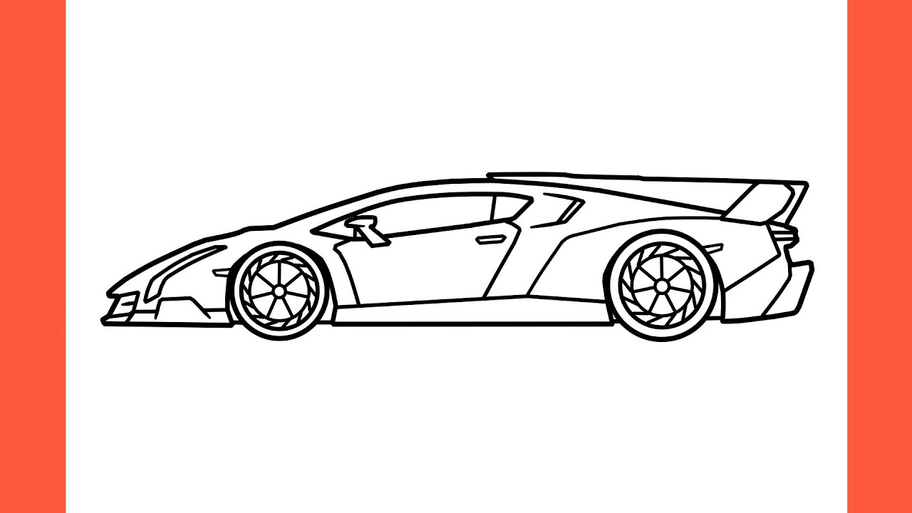 How To Draw A LAMBORGHINI VENENO Easy / Drawing Lambo Sports Car 2013 ...