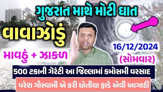 ગુજરાત માથે મોટી ધાત | વાવાઝોડું માવઠું+ ઝાકળ | how to pares gavesavame  mote agahe | windyefactnews