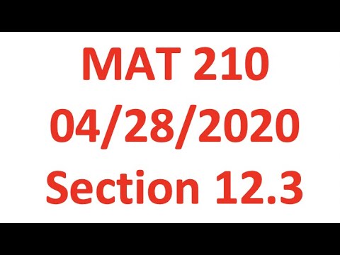 Mat 210 04 28 2020 Section 12 3 Youtube