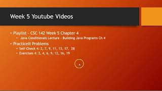 CSC 142 Week 5 - Conditional Execution