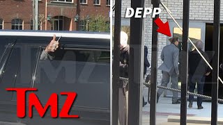 Johnny Depp Waves Out of Car Window on Way To Court, Similar To Michael Jackson | TMZ