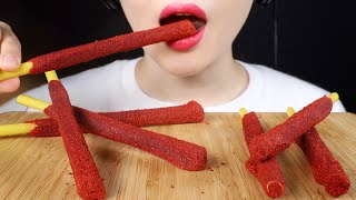 ASMR Mexican Tamarind Candy Straw Sticks Eating Sounds Mukbang