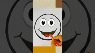 Smiley face emoji drawing😄😇 #shorts #drawingshorts #youtubeshorts