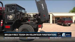 Brush fires tough on volunteer firefighters