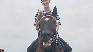 sunrise riding at mesari stables in bali at seminyak beach with girls from Australia