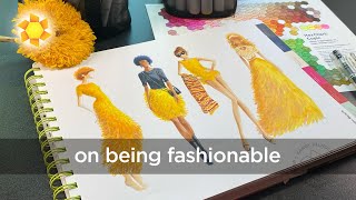 On Being Fashionable - and trying Fashion Illustration with sunflowers