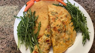 (اكله صيامي نباتي ) اومليت بدون بيض طعمه روعه وطريقته سهله جدا ومغذيEggless Omelet