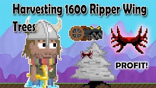 Growtopia - Harvesting 1600 Ripper Wing Trees