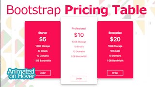 Bootstrap Tutorial: How To Create Pricing Table (Free Download Source Code)