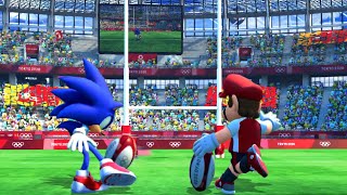 Mario and Sonic at the Olympic Games Tokyo 2020 Rugby Sevens Team Sonic and Team Mario vs Knuckles ,