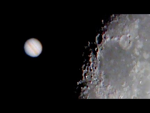 Moon and Jupiter with 50 Svbony SV105 planetary cameras