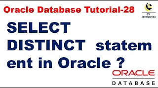 SELECT DISTINCT SQL statement in Oracle || Oracle Database Tutorial