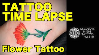 TATTOO TIMELAPSE-Flower Tattoo/タトゥータイムラプス-花のタトゥー