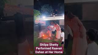 Shilpa Shetty Performed Raavan Dahan at Home With Her Family | Bollywood Charcha