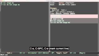 Speed Git: Partial Staging. Solution 1: emacs+magit