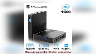 MLLSE Mini PC M2 Air Intel Gemini Lake N4000 Windows 11 6GB RAM 128GB ROM Dual-Band WiFi Bluetooth