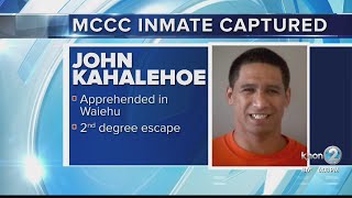 Inmate who escaped Maui Community Correctional Center finally caught