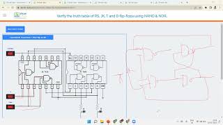 Verify the truth table of RS, JK, T and D flip flops using NAND \u0026 NOR gates USING VIRTUAL LAB