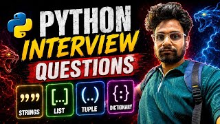Python Most Asked Interview Questions 🚀 | Strings, Lists, Tuples & Dictionaries Don't Skip ❌