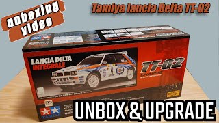 Tamiya TT-02 Lancia Delta Integrale 1:10 FULL Unboxing + Upgrade Parts