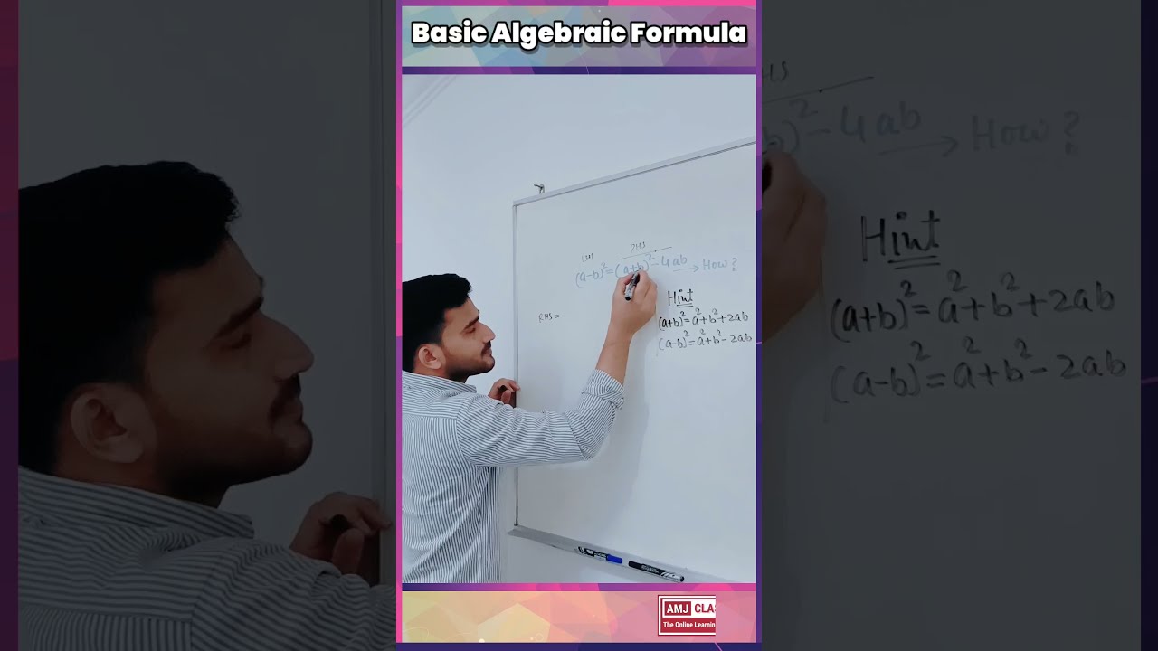 How (a-b)^2=(a+b)^2-4ab ? | Basic Algebraic Formula - YouTube