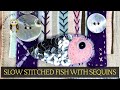 How To Slow Stitch A Scrap Fabric Square With A Fish #embroidery #stitching #slowstitching