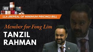 Tanzil Rahman MLA speaks on the CLP's repeal of the minimum floor price on alcohol