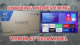 VITRON Smart Bluetooth 43 inch TV, New 2024 Model unboxing and review. Model HTC 4388FS