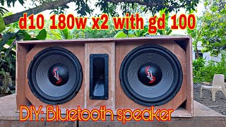 Diy:how to make Bluetooth speaker 180wats x2 with gd 100 Bluetooth amplifier using plywood