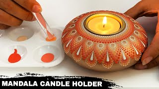 Mandala Art Tealight Candle Holder Dot Satisfying Painting #mandalaart