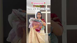 Meesho Partywear Saree Haul💙✨| #farewell #saree #meesho #youtubeshorts #shorts #trending