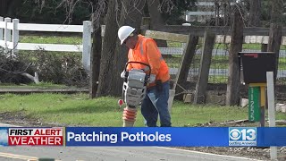 Crews working to patch hundreds of potholes across Sacramento