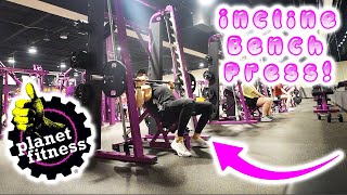 HOW TO INCLINE BENCH PRESS AT PLANET FITNESS!! (ON A SMITH MACHINE!!!)