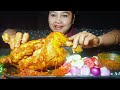 asmr eating 2kg whole chicken curry spicy chicken curry rice salad